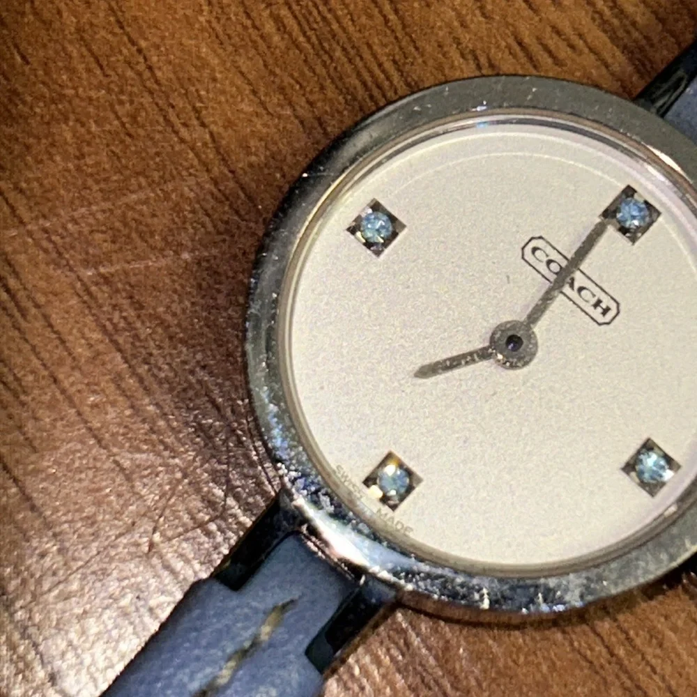 Vintage Coach Watch with Rhinestone Markers
